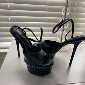 Fashion Nova Black Stiletto Heels with Platform